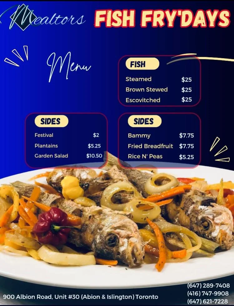 Menu, Mealtors Jamaican Fusion Cuisine