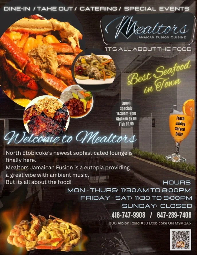 Menu, Mealtors Jamaican Fusion Cuisine