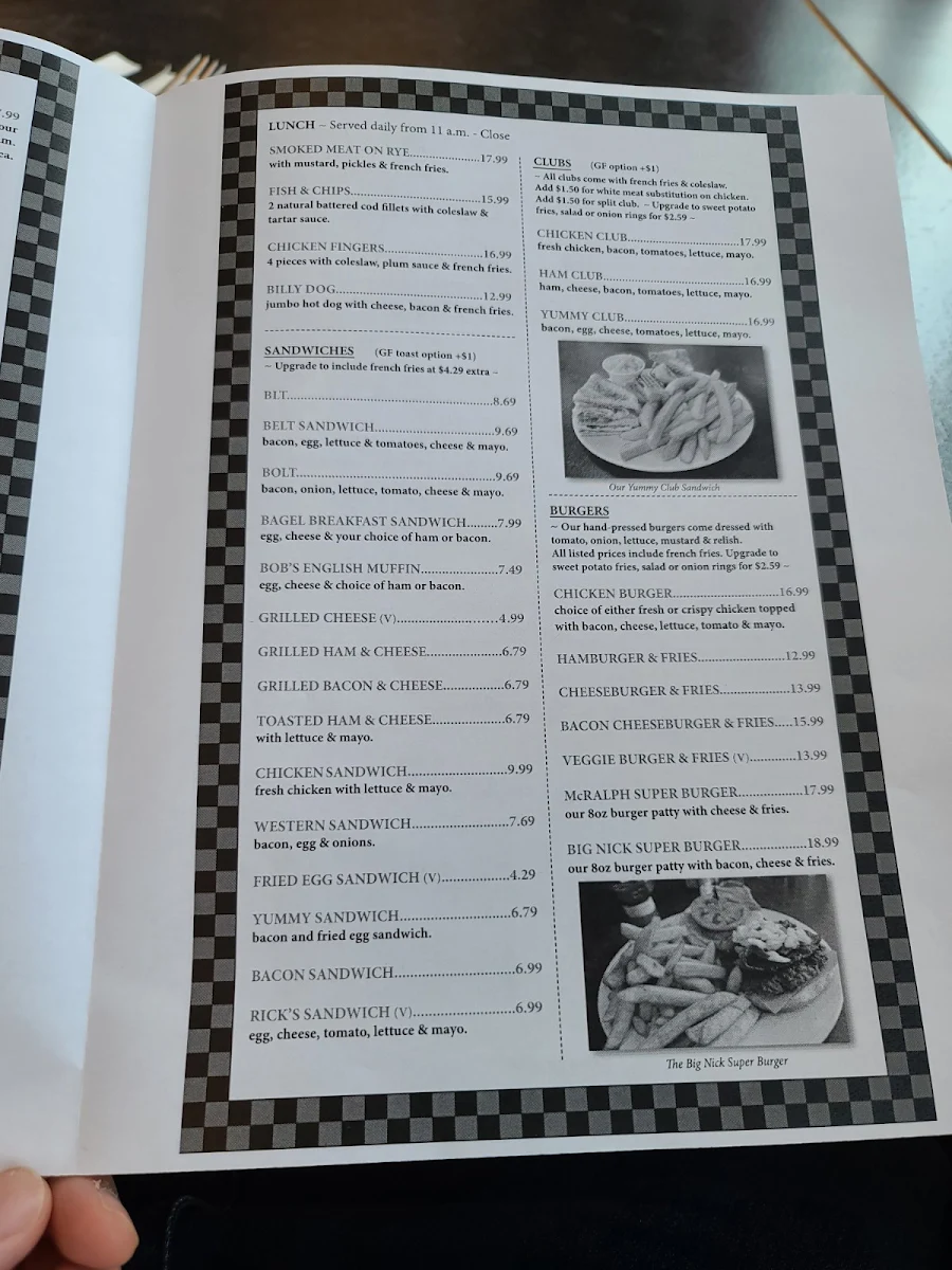 Menu, Ralph & Sons