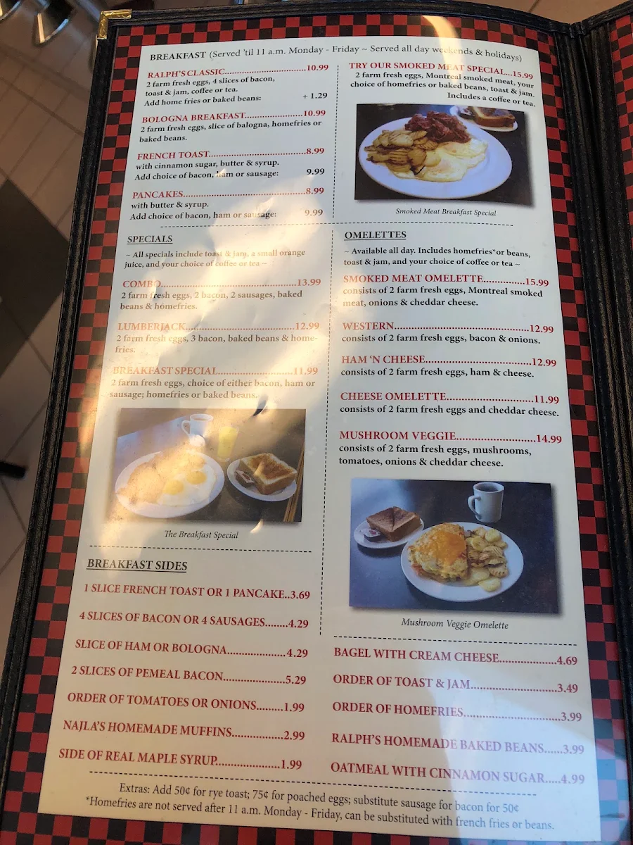 Menu, Ralph & Sons