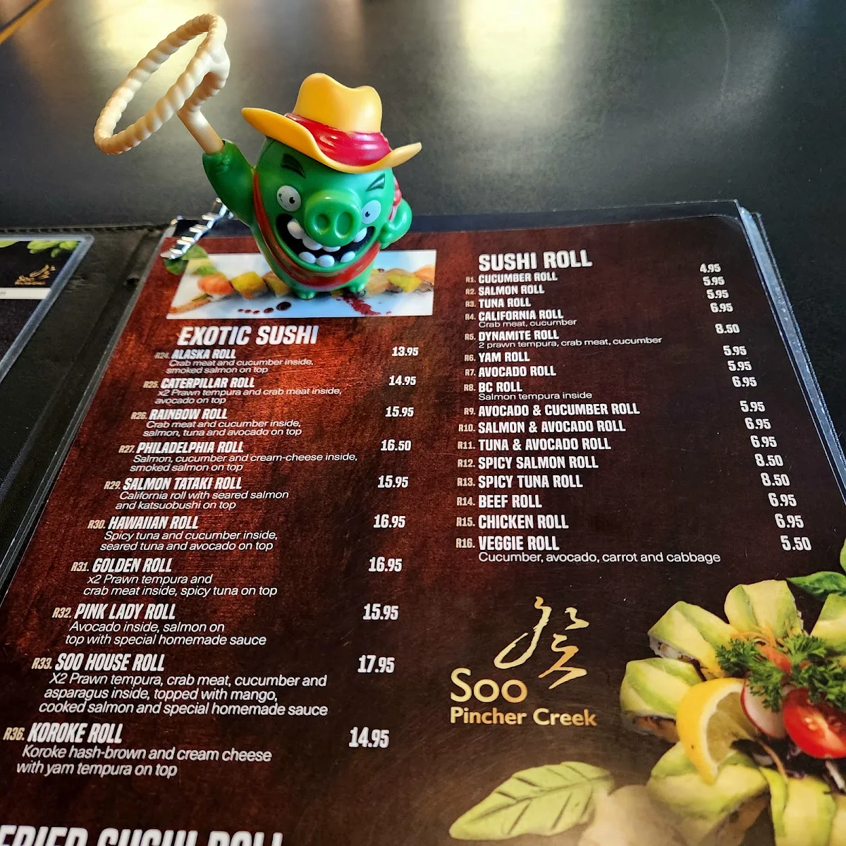 Menu, Soo Sushi Pincher Creek