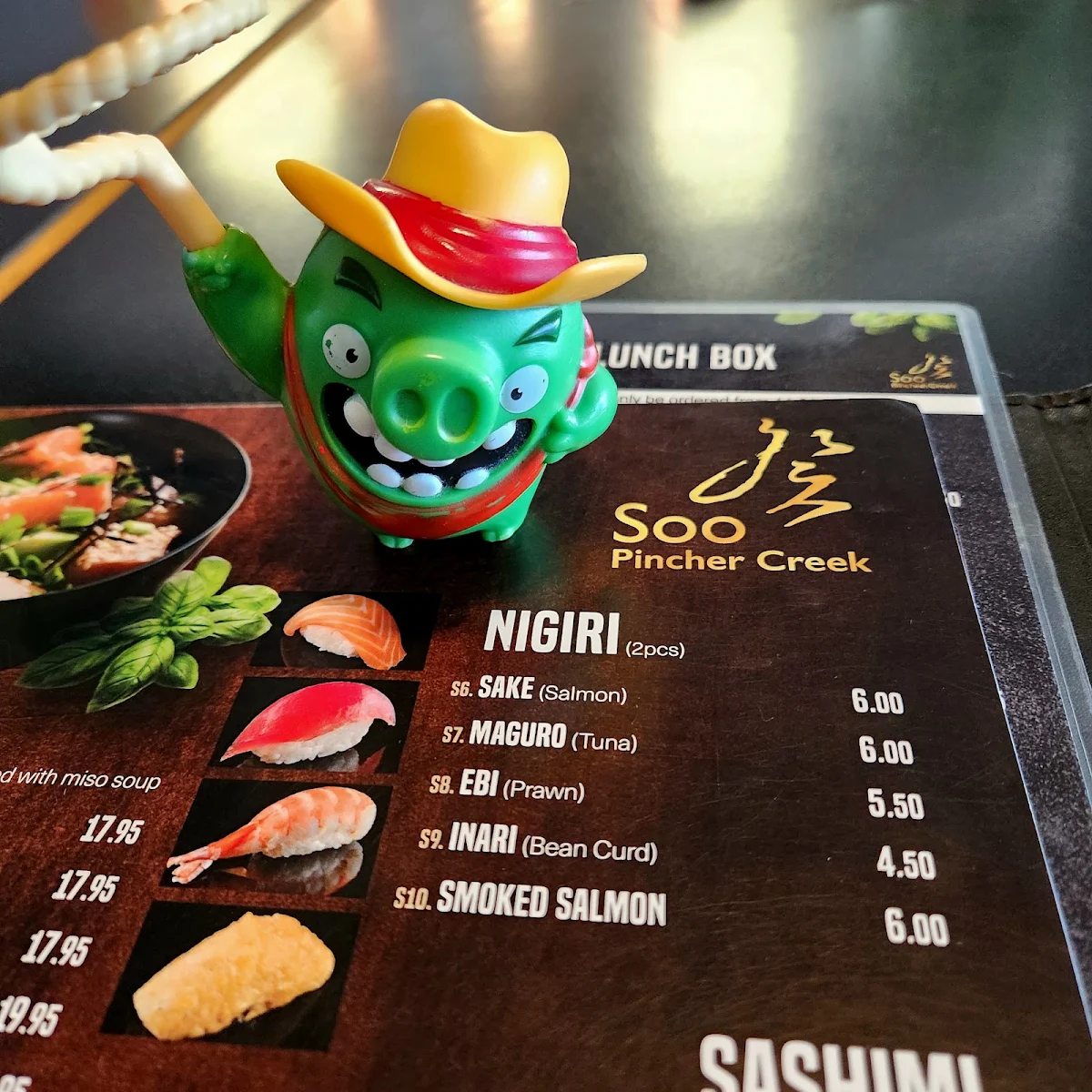 Menu, Soo Sushi Pincher Creek