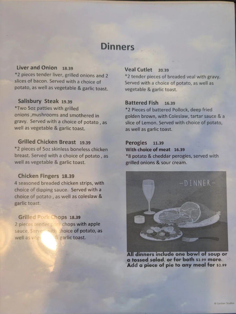 Menu, Morris Country Cafe