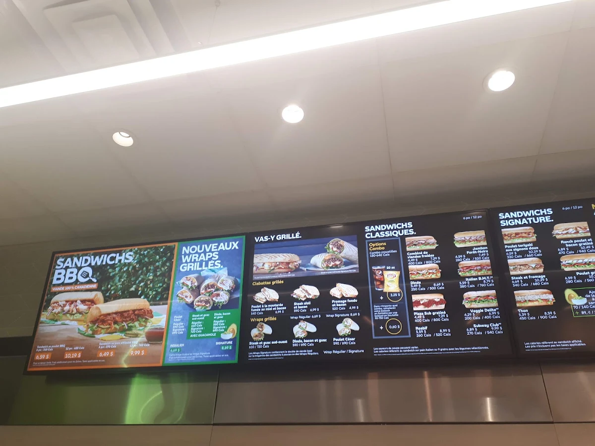 Menu, Subway