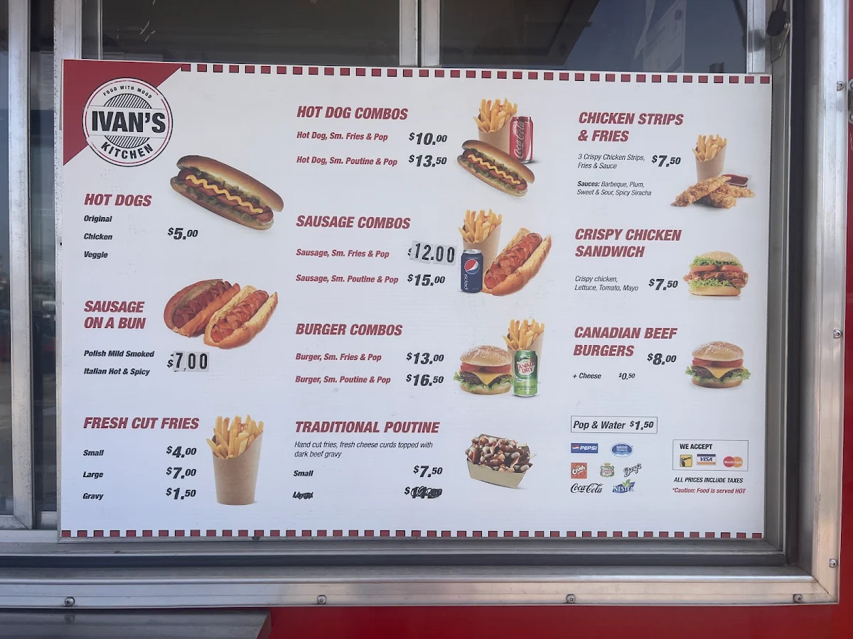 Menu, Hot Dogs Ivan's Kitchen