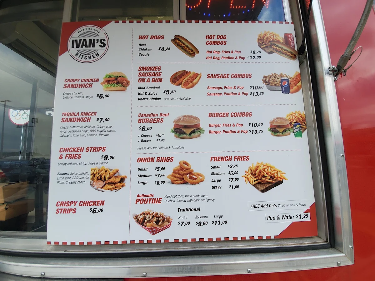 Menu, Hot Dogs Ivan's Kitchen
