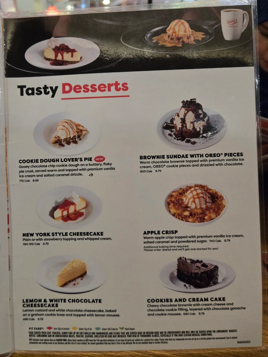Menu, Denny's