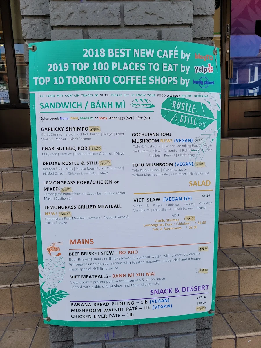 Menu, Rustle & Still Café