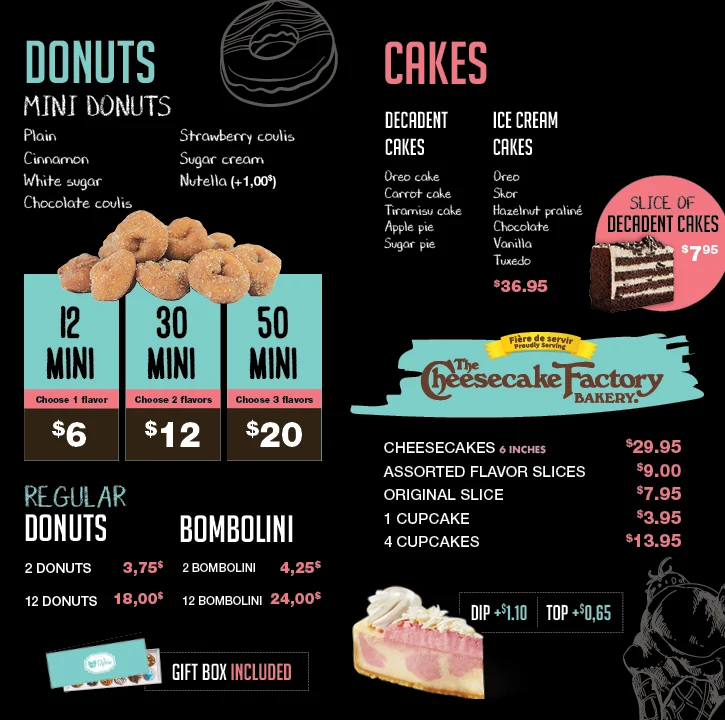 Menu, La Diperie Country Hills