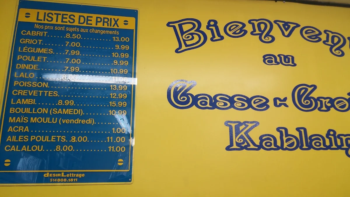 Menu, Kablain