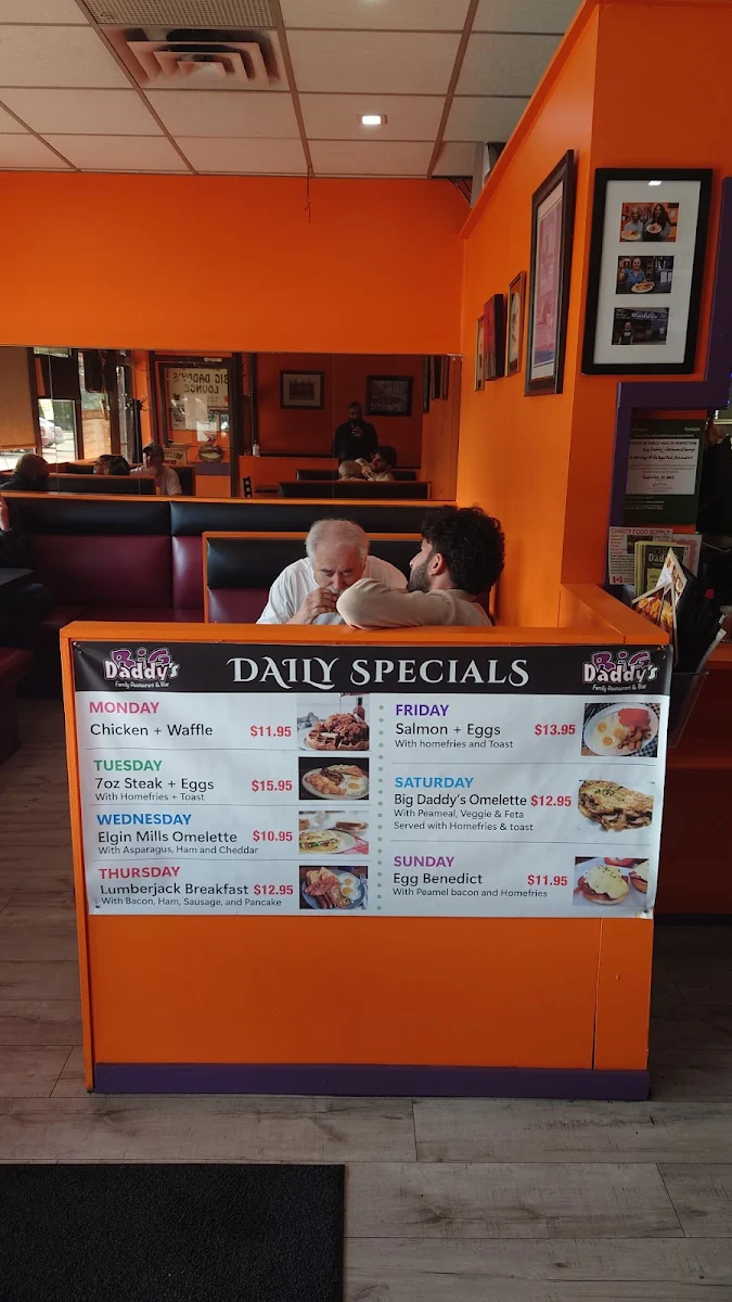 Menu, Big Daddy's