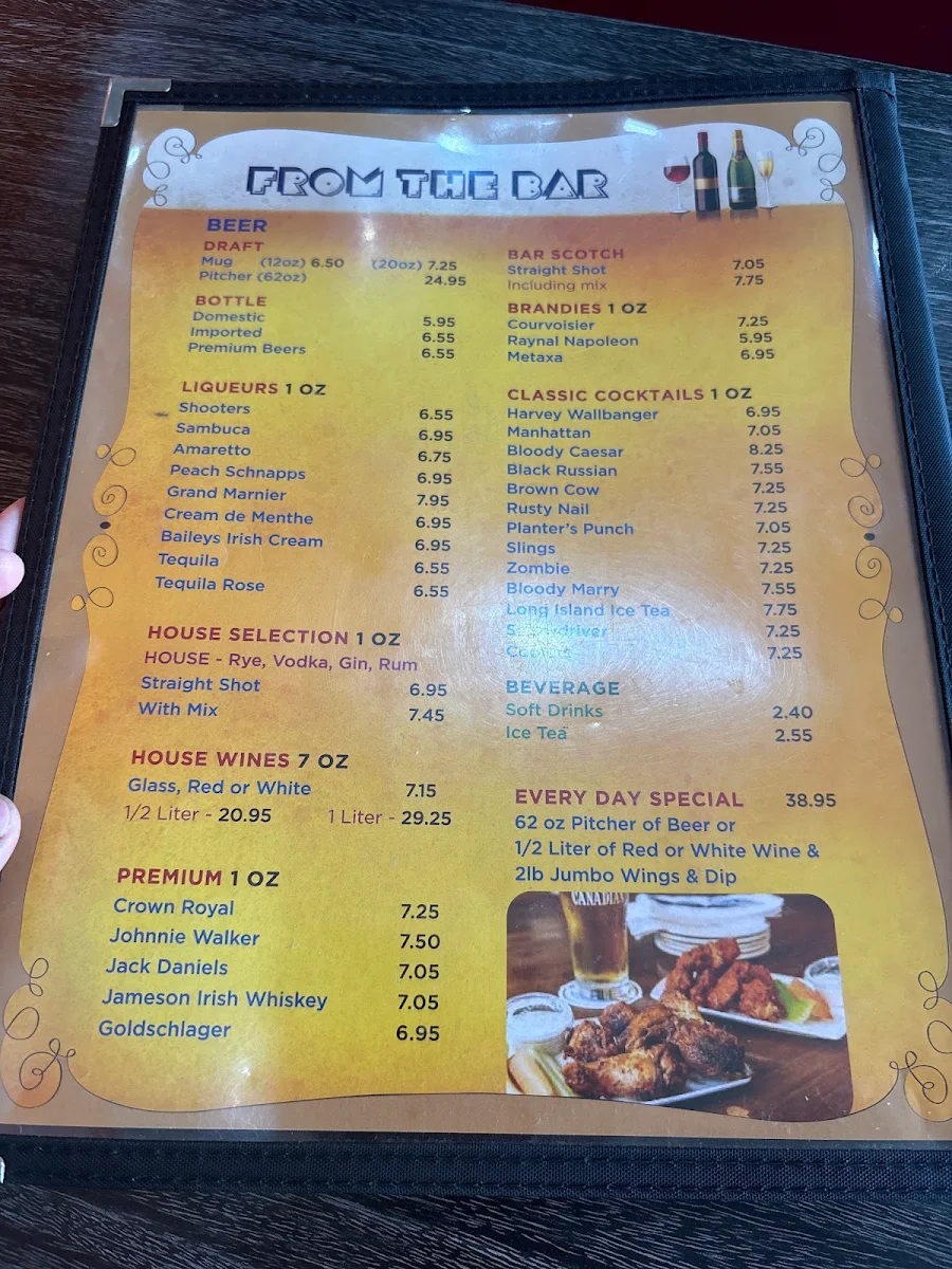 Menu, Big Daddy's