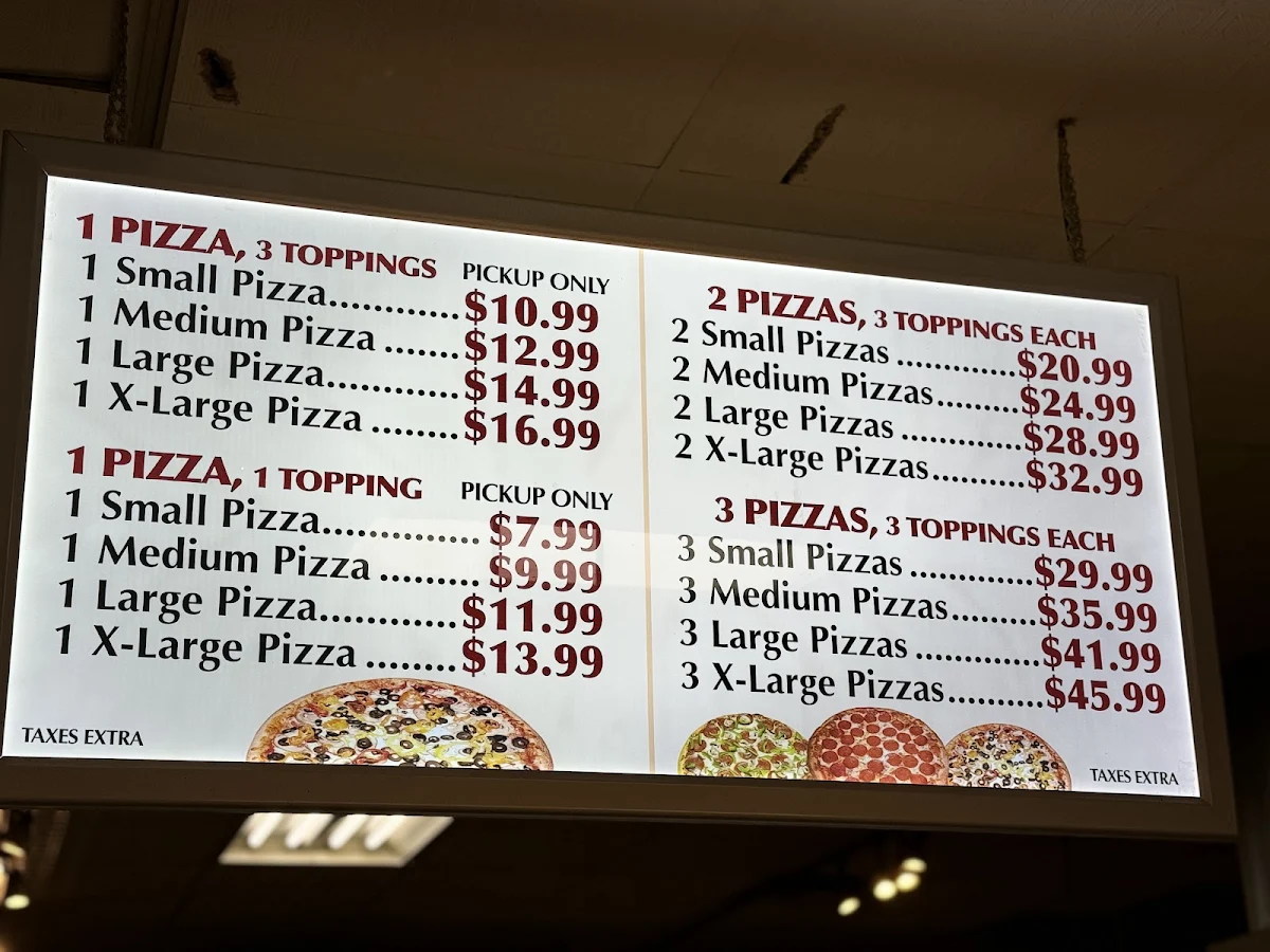 Menu, Jumbo 3 For 1 Pizza & Crispy Wings