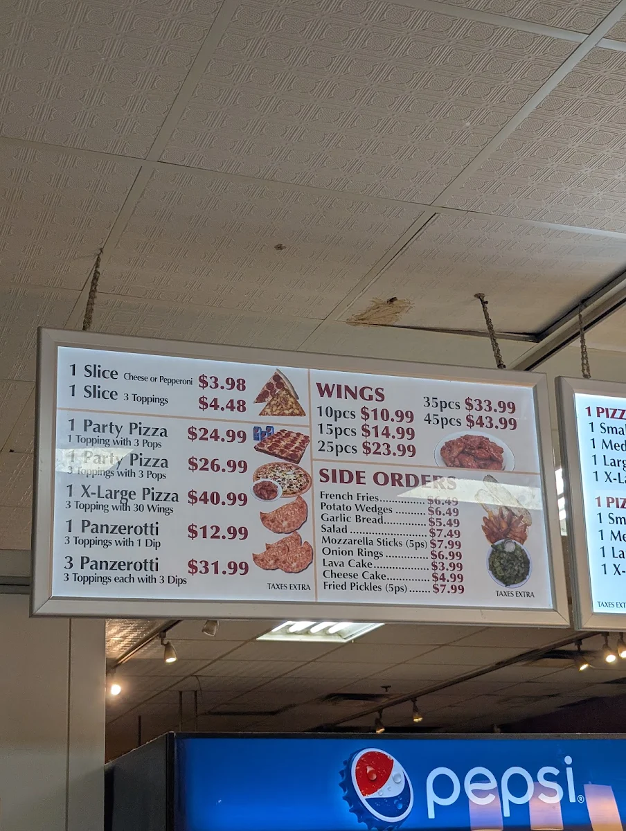 Menu, Jumbo 3 For 1 Pizza & Crispy Wings