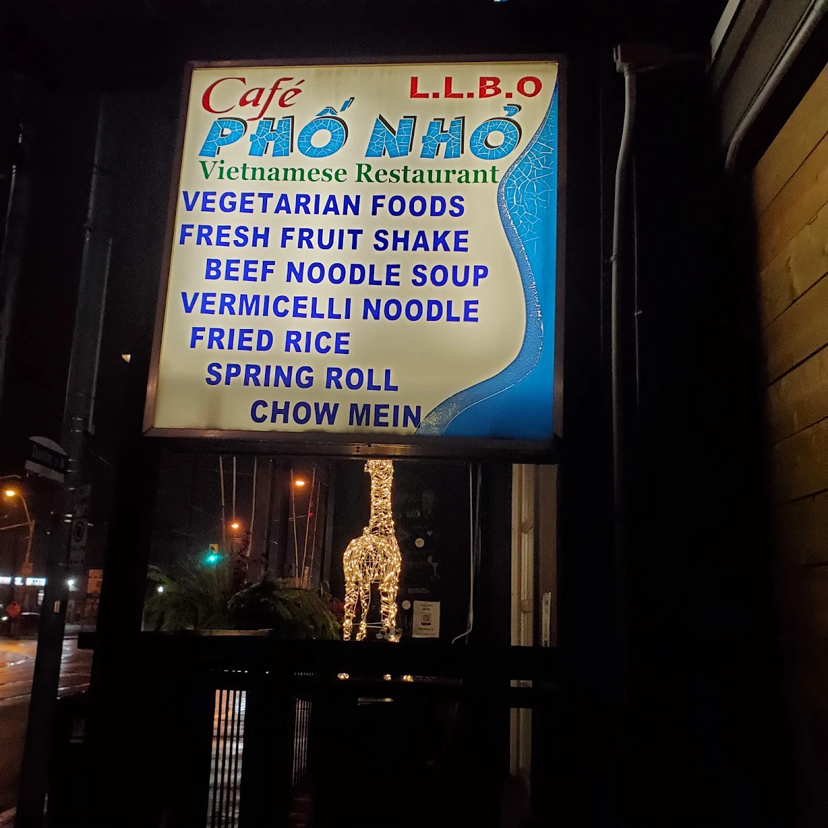 Menu, Cafe Pho Nho