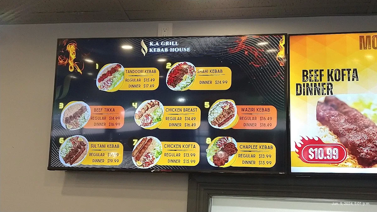 Menu, Khyber Afghan Grill