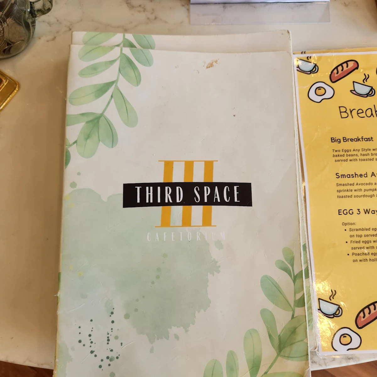 Menu, Third Space Cafetorium