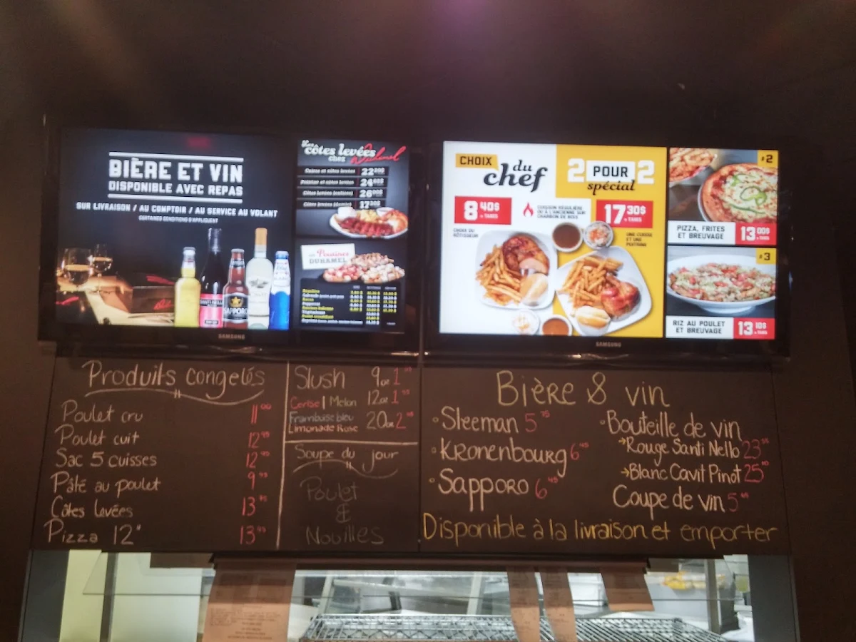 Menu, Les Rôtisseries Duhamel