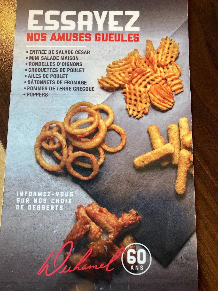Menu, Les Rôtisseries Duhamel