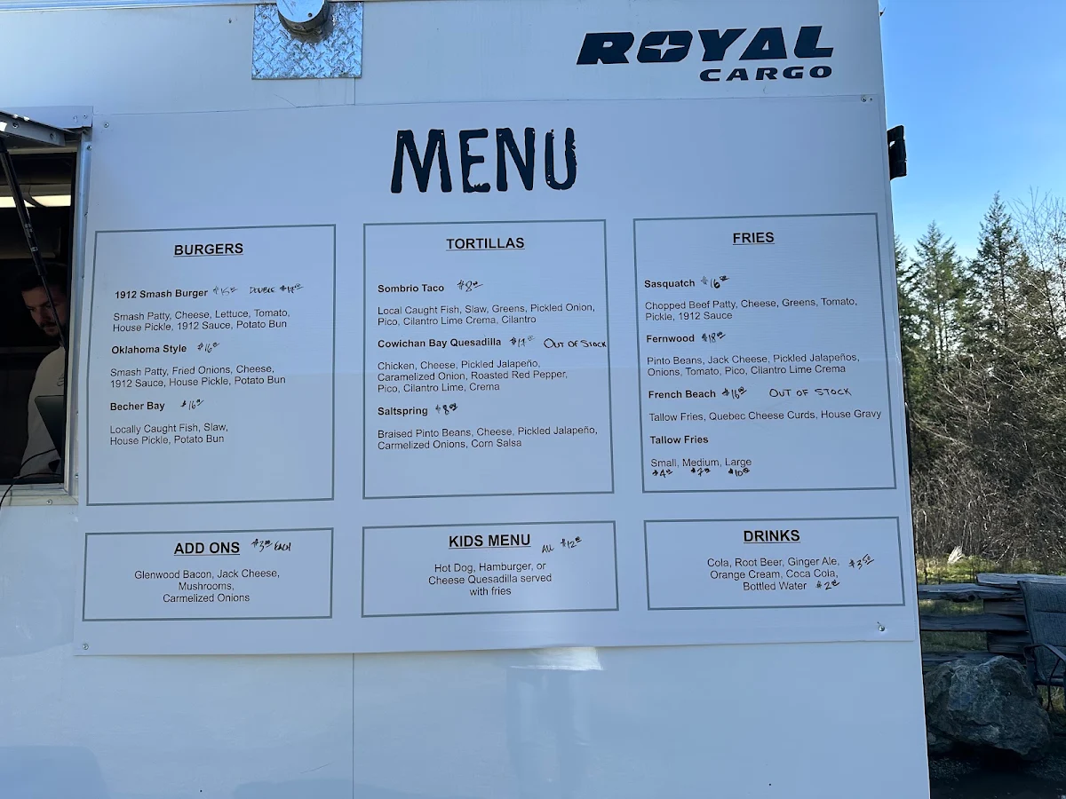 Menu, East Sooke Eats