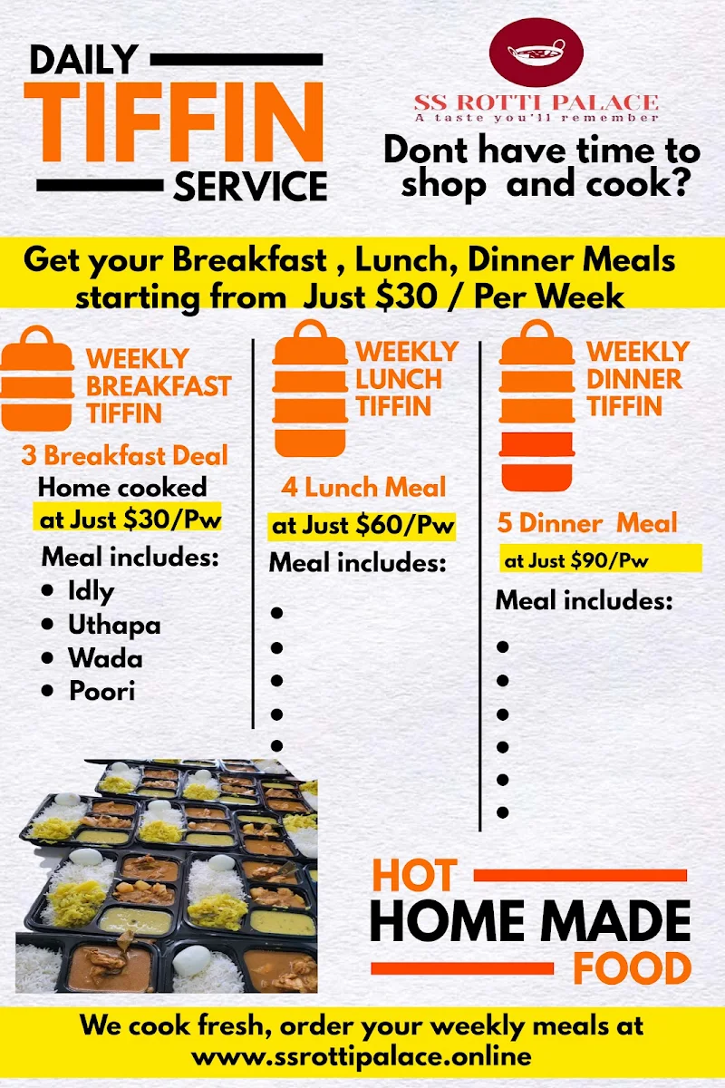Menu, SS Rotti Palace