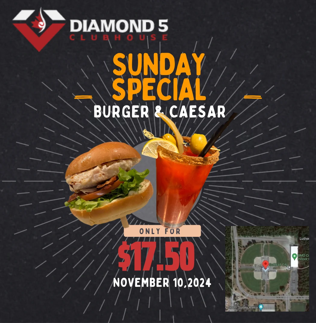 Menu, Diamond 5 Clubhouse Restaurant At Softball City