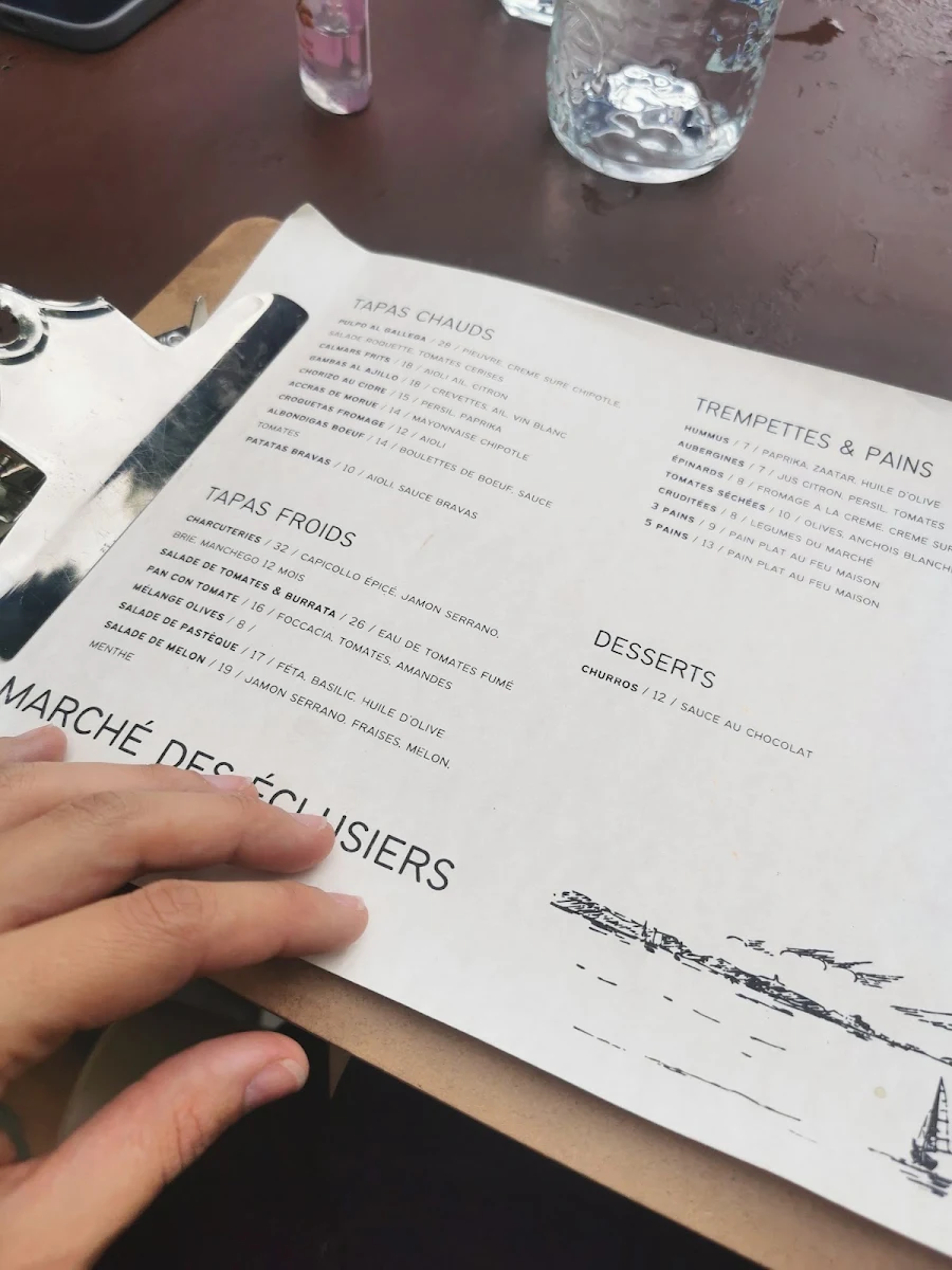 Menu, Marché des Éclusiers