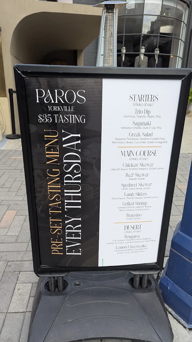 Menu, PAROS