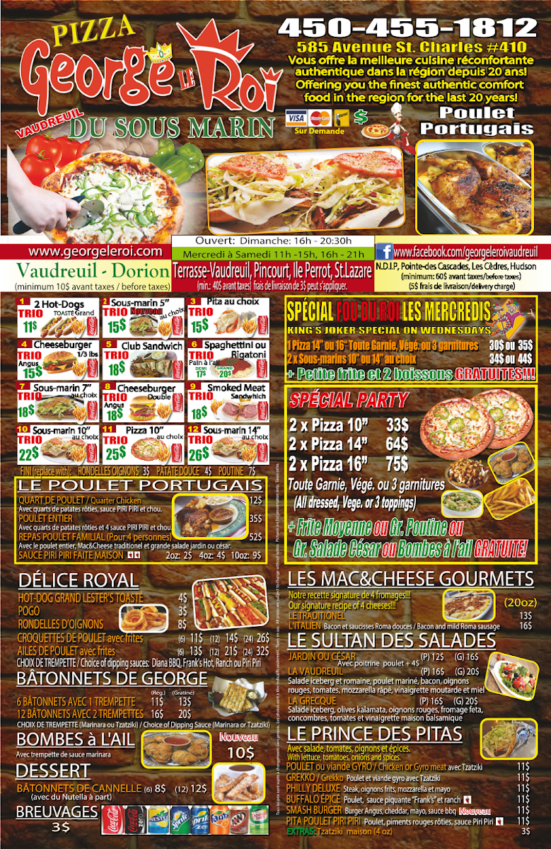 Menu, George Le Roi Du Sous-Marin Vaudreuil