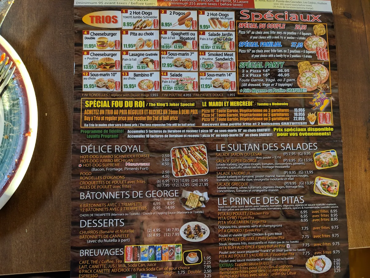 Menu, George Le Roi Du Sous-Marin Vaudreuil