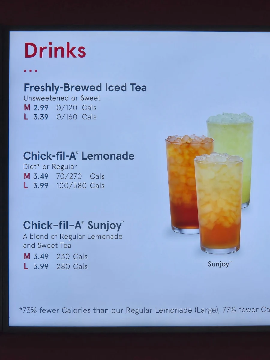 Menu, Chick-fil-A