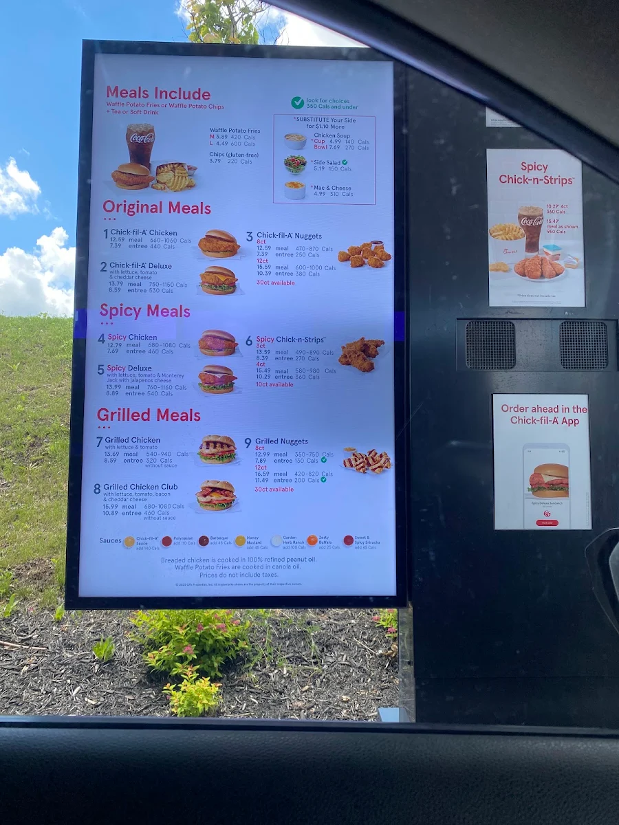 Menu, Chick-fil-A