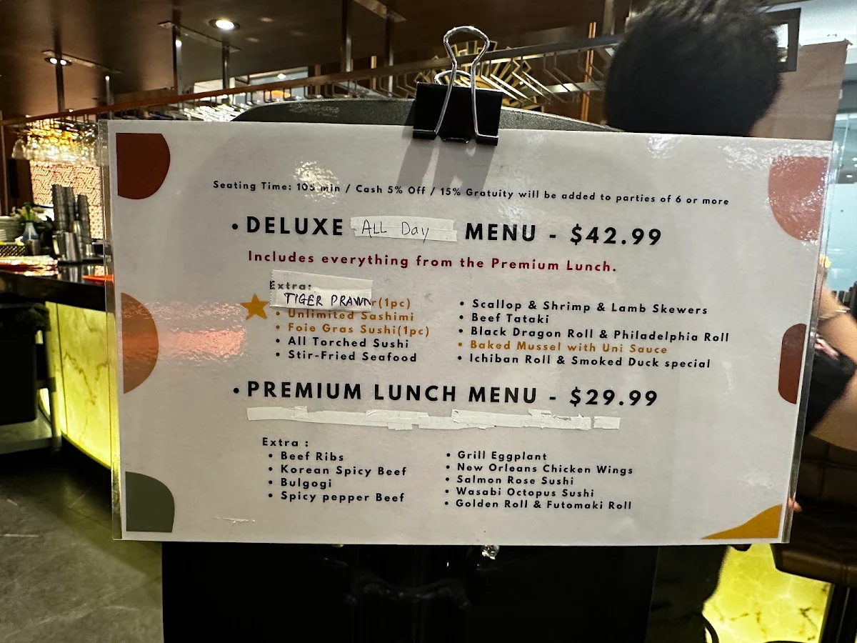 Menu, Ichiban Asian All You Can Eat North York