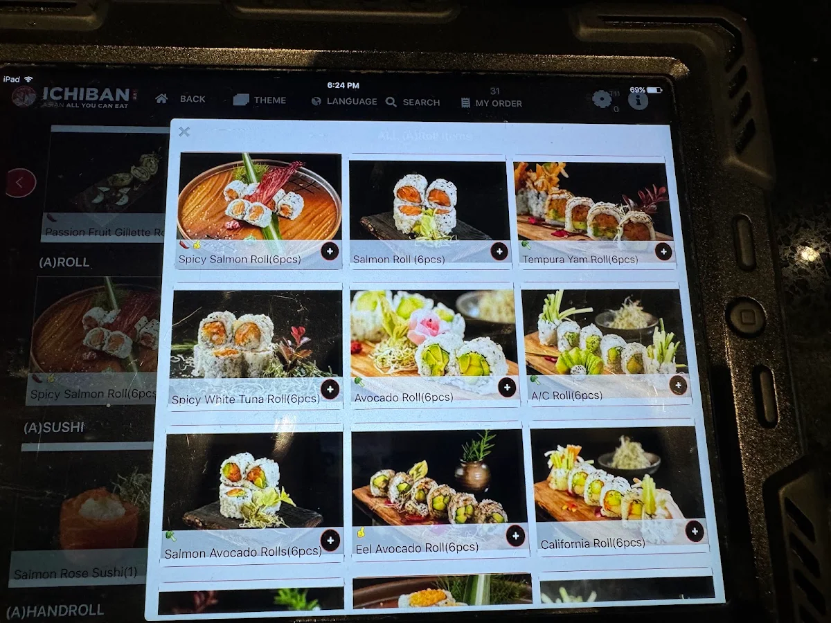 Menu, Ichiban Asian All You Can Eat North York