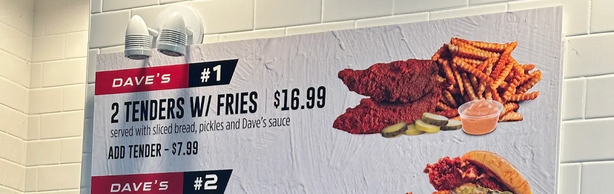 Menu, Dave's Hot Chicken