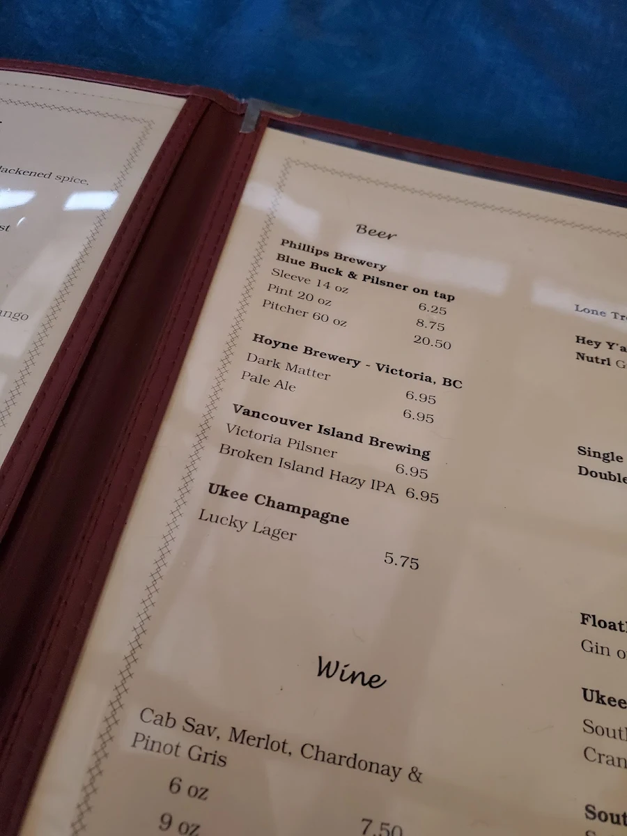 Menu, Floathouse Restaurant