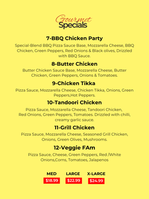 Menu, Slice City Pizza & Chicken