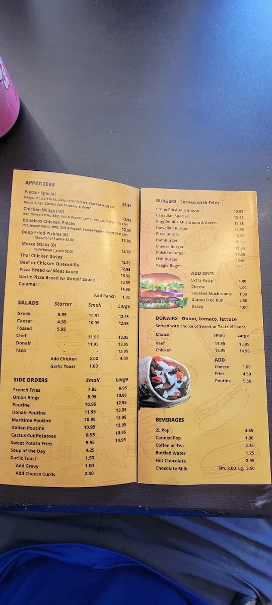 Menu, Triple Hills Pizza & Donair🍻