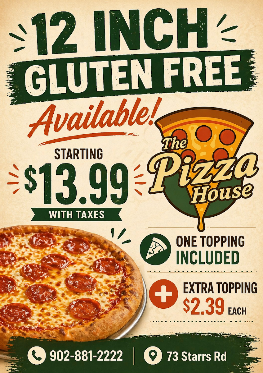 Menu, The Pizza House