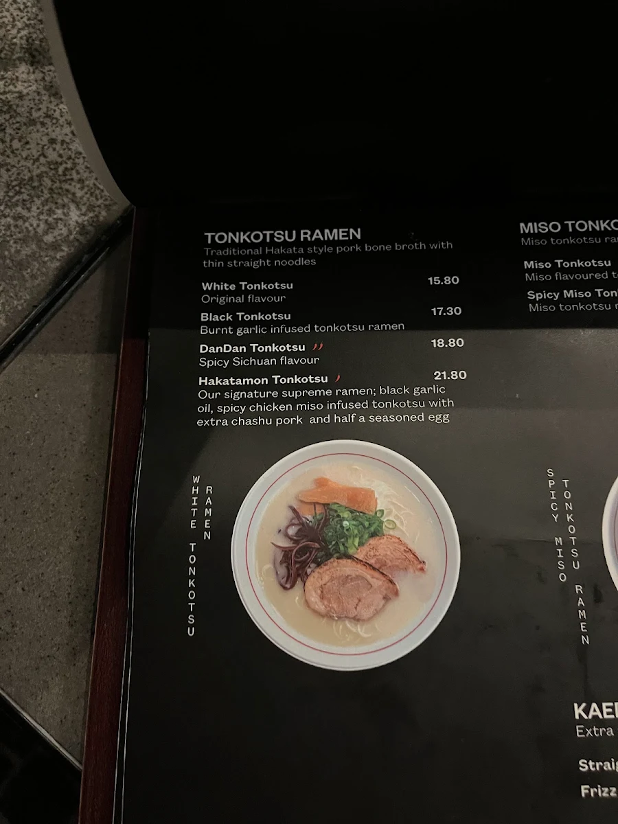 Menu, Hakatamon Ramen
