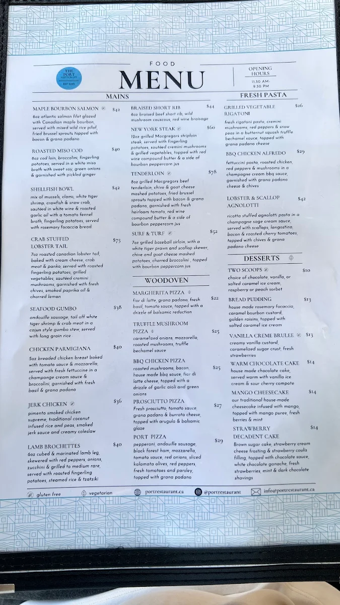 Menu, PORT