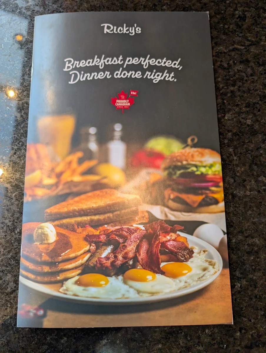 Menu, Ricky's All Day Grill - Kingsway