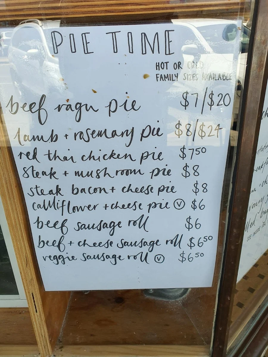 Menu, 1816 Bakehouse