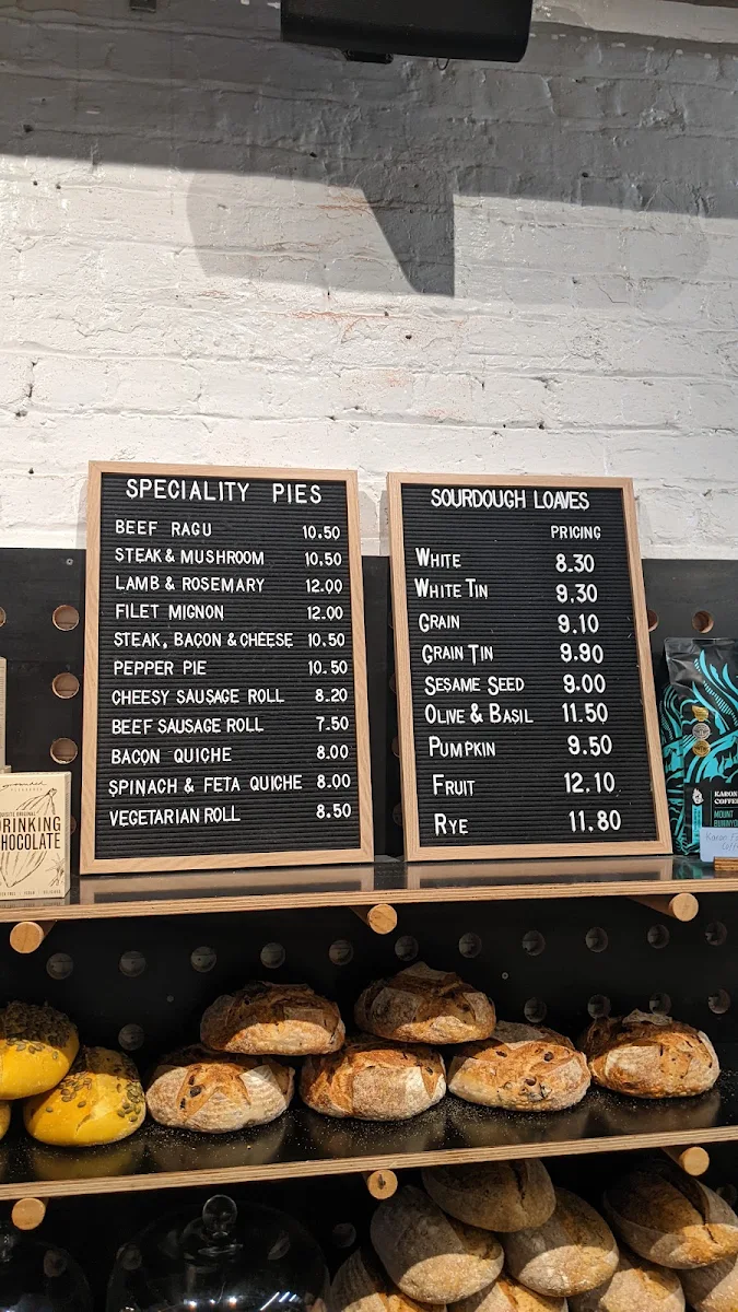 Menu, 1816 Bakehouse