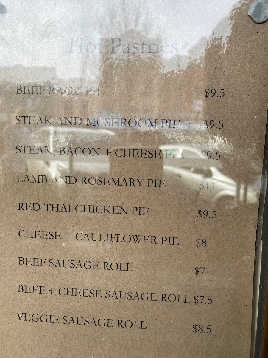 Menu, 1816 Bakehouse