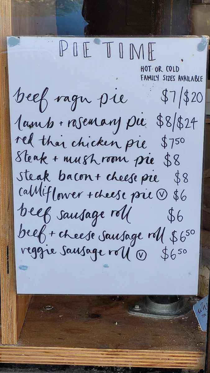 Menu, 1816 Bakehouse