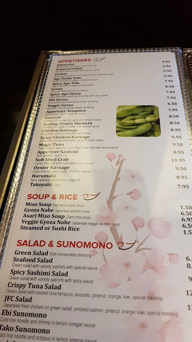 Menu, Vedder Sushi & Japanese Restaurant