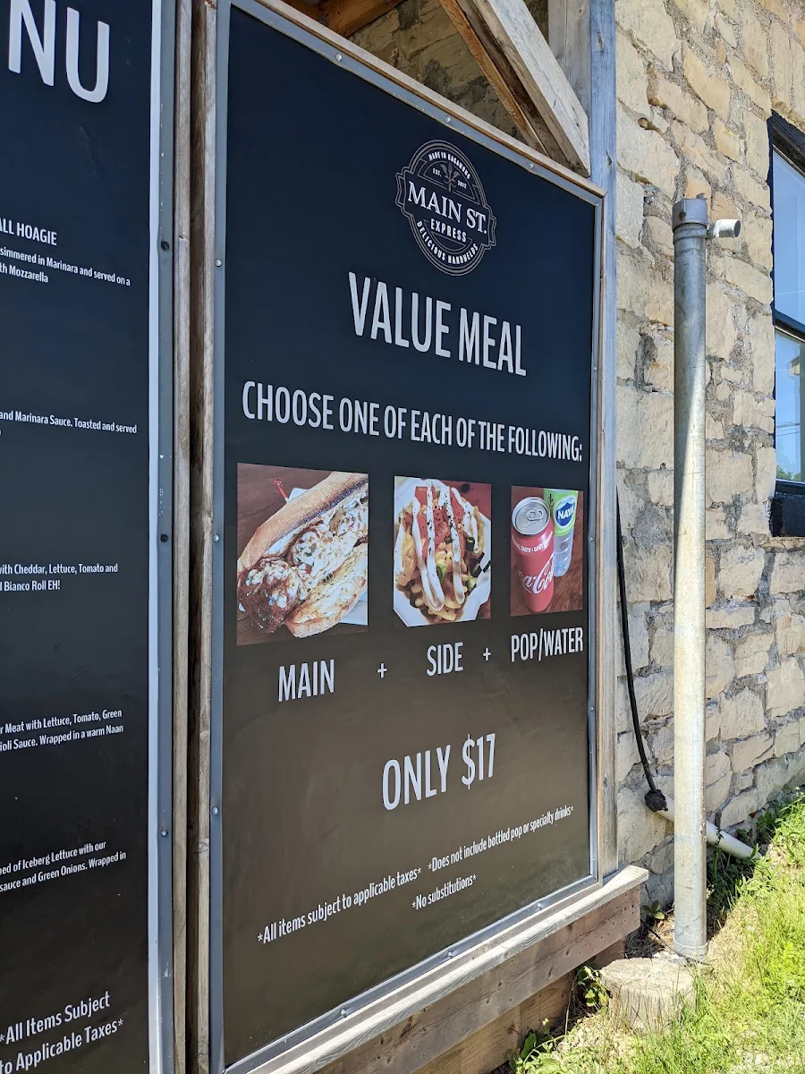 Menu, Main Street Express Kagawong