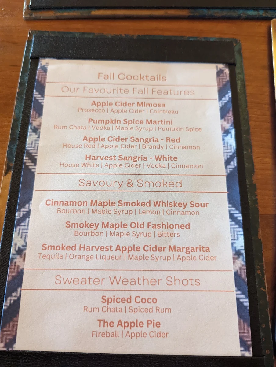 Menu, KALOS Restaurant