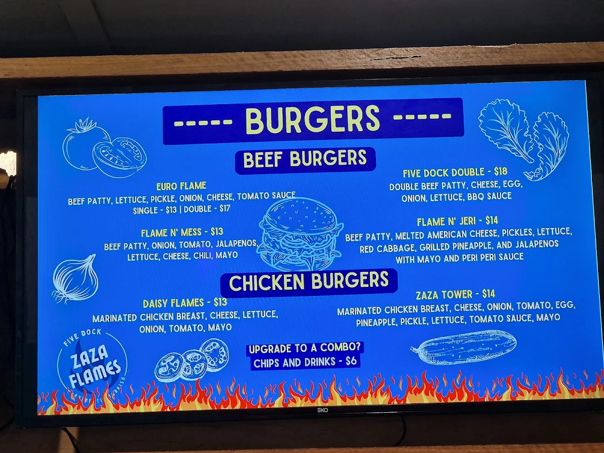 Menu, Fire Dock Kebab Haus